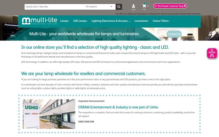 Screenshot of multi-lite.com