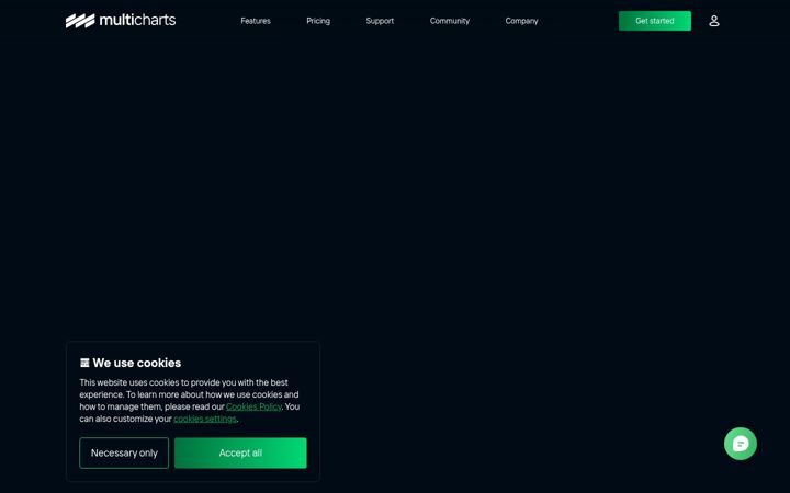 Screenshot of multicharts.com