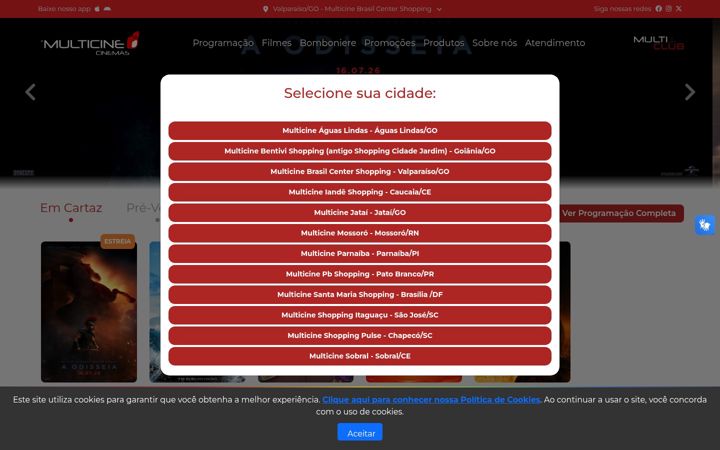 Screenshot von multicinecinemas.com.br