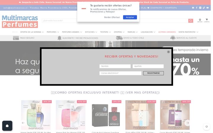 Screenshot of multimarcasperfumes.cl