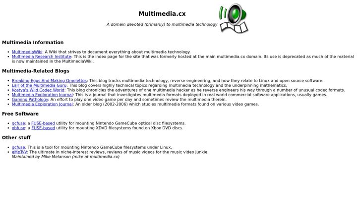 Screenshot of multimedia.cx