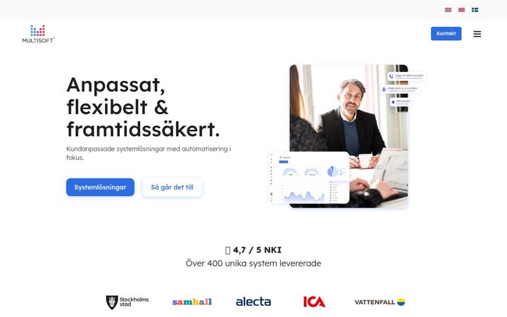 Screenshot stránky multisoft.se
