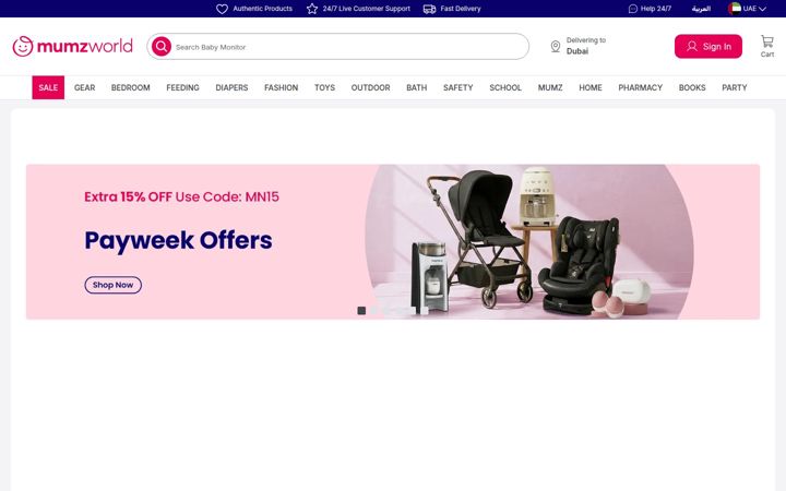 Screenshot of mumzworld.com