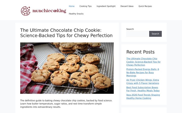 Screenshot of munchiecooking.com