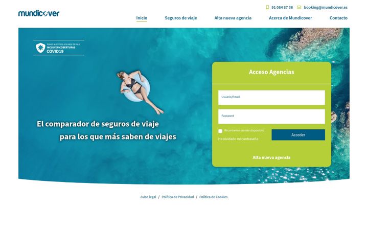 Captura de ecrã de mundicover.es