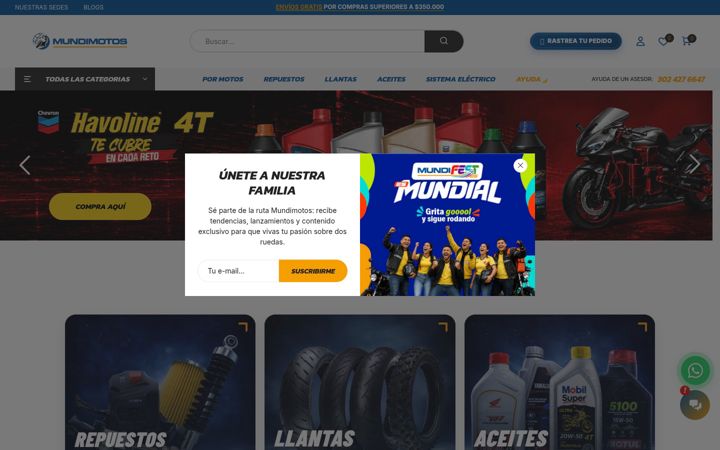 Screenshot of mundimotos.com