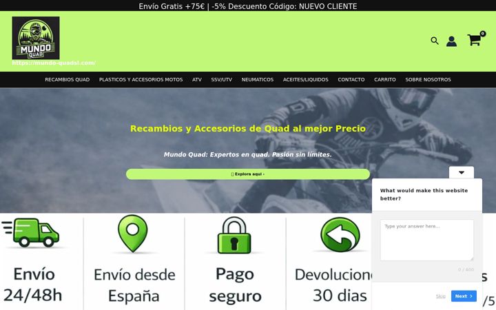 Skärmbild av mundo-quadsl.com