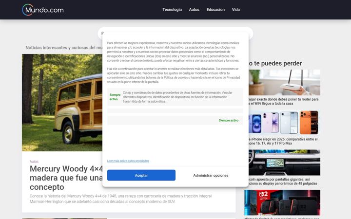Skjermbilde av mundo.com