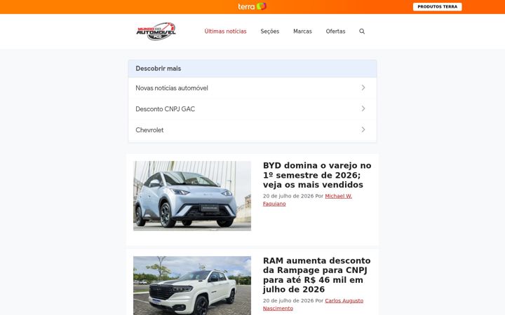 Screenshot of mundodoautomovelparapcd.com.br