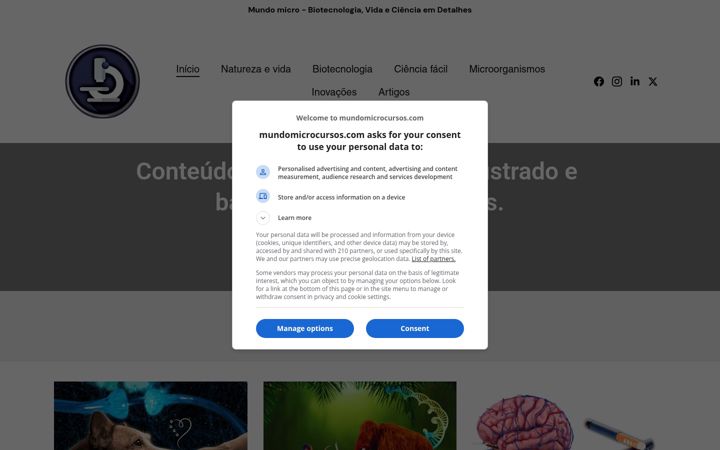 Screenshot ta' mundomicrocursos.com