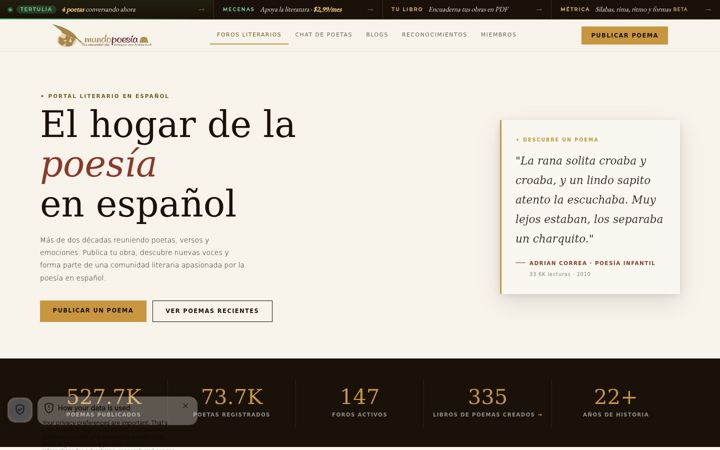 Screenshot of mundopoesia.com