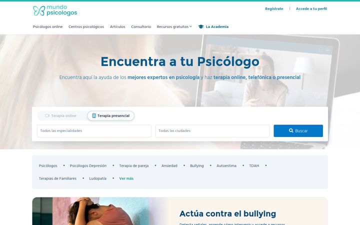Screenshot of mundopsicologos.com