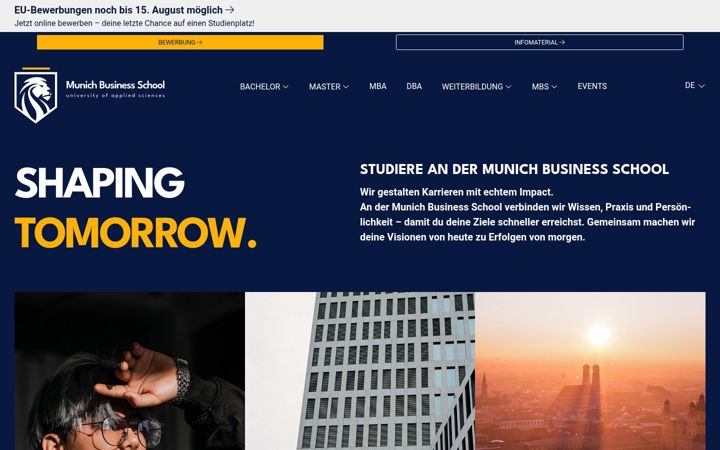 Ekrano kopija munich-business-school.de