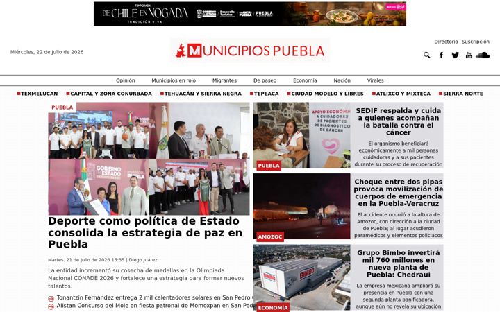 Screenshot of municipiospuebla.mx