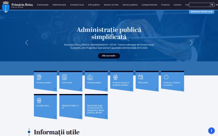 Екранна снимка на municipiulbeius.ro