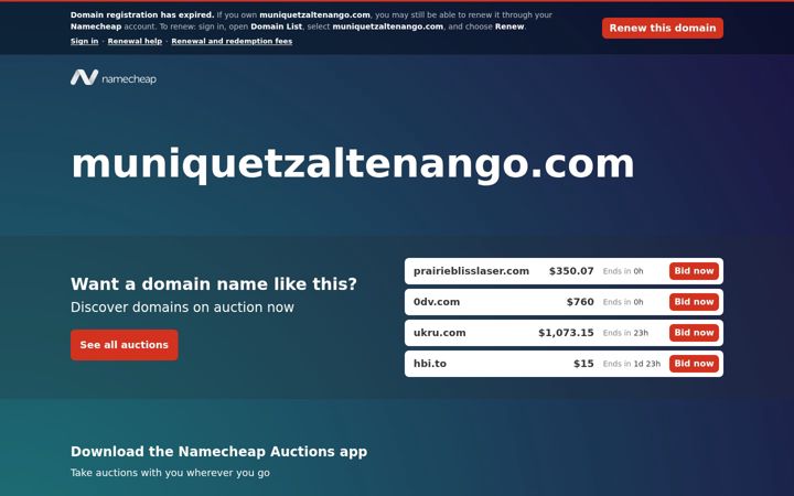 Screenshot of muniquetzaltenango.com