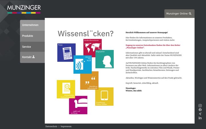 Screenshot of munzinger.de