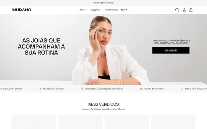 Screenshot of muranojoias.com.br