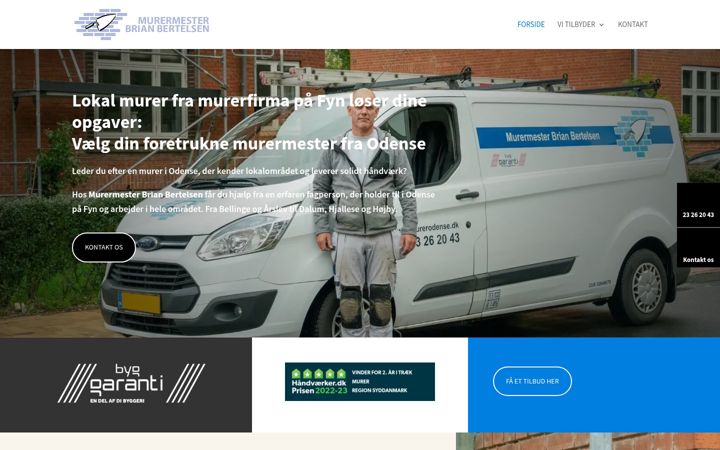 Screenshot of murerodense.dk