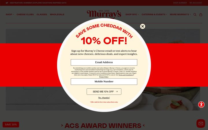 Screenshot of murrayscheese.com