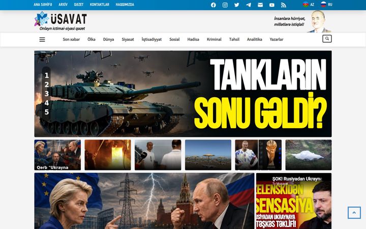 Screenshot of musavat.com