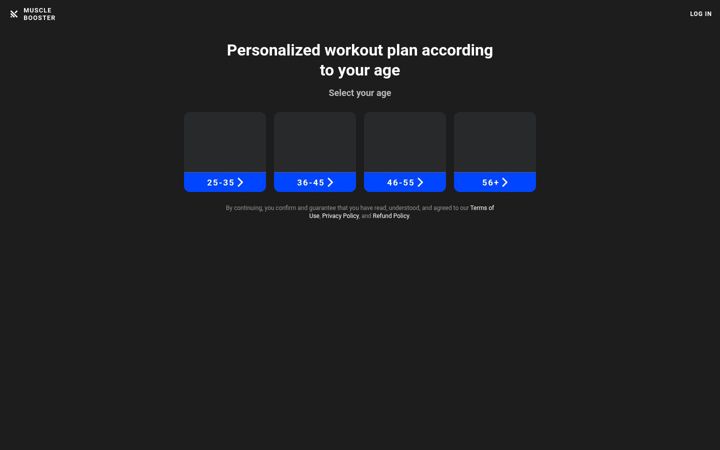 Screenshot of muscle-booster.io
