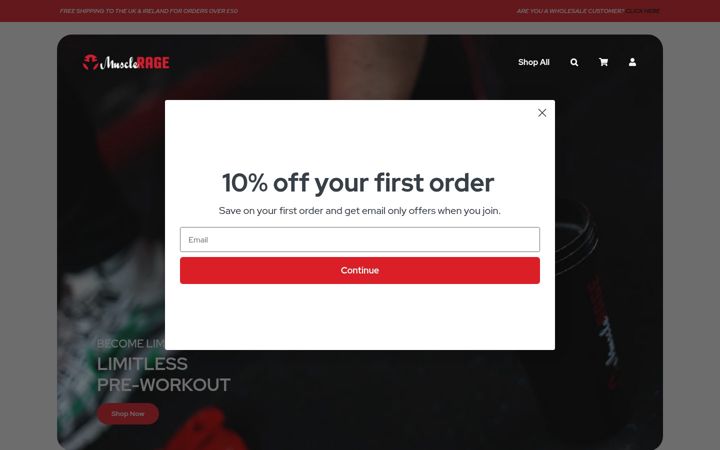 Screenshot of musclerage.co.uk