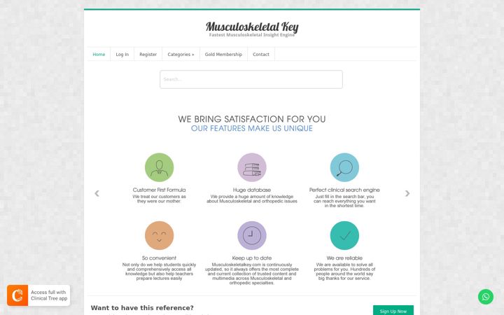 Screenshot of musculoskeletalkey.com