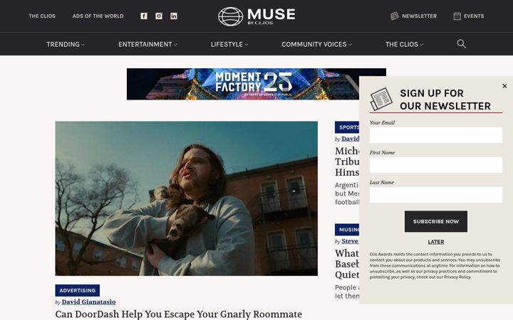 Ekrānuzņēmums no musebyclios.com