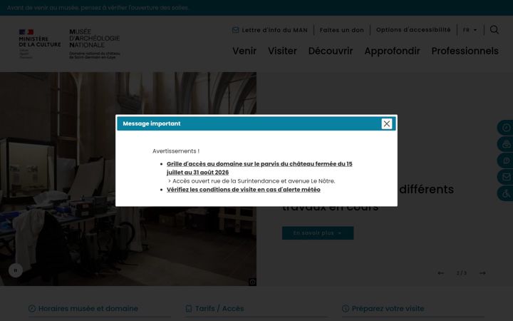 Screenshot of musee-archeologienationale.fr