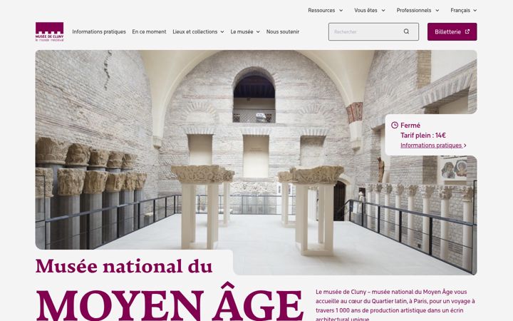 Screenshot of musee-moyenage.fr