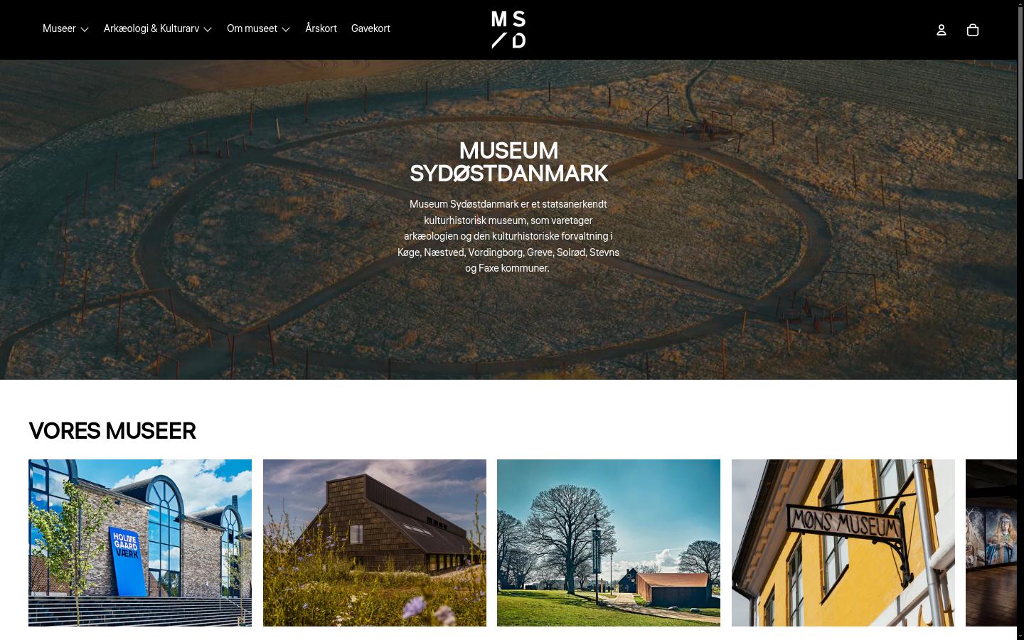 Screenshot of museerne.dk