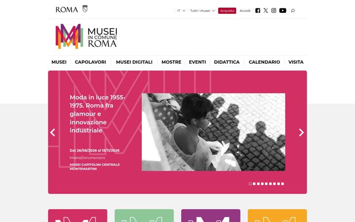 Ekraanipilt saidist museiincomuneroma.it