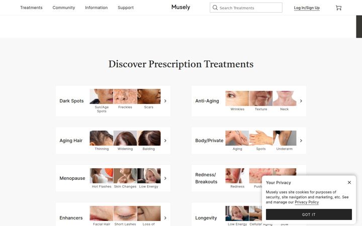 Screenshot of musely.com