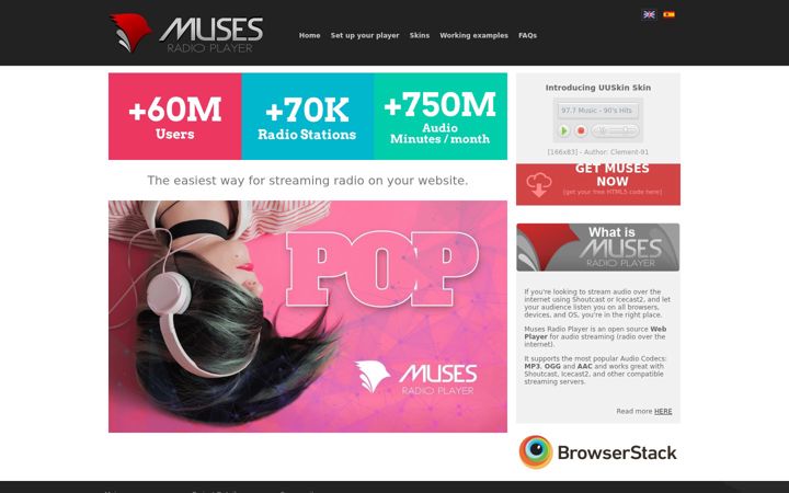 Screenshot of muses.org