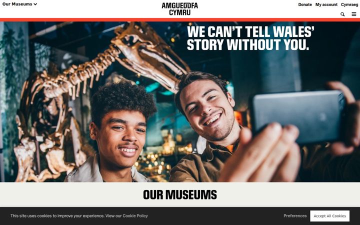 Screenshot of museum.wales