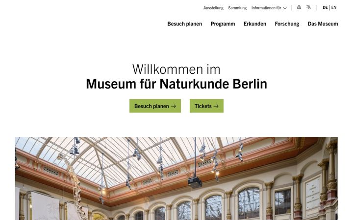 Screenshot of museumfuernaturkunde.berlin