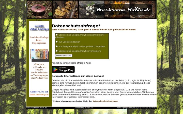 Screenshot van mushroom-toxin.de