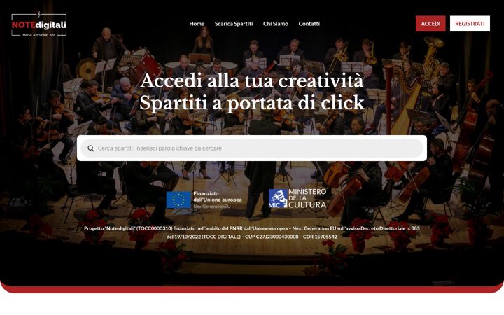 Ekrano kopija musicainsiemenotedigitali.it