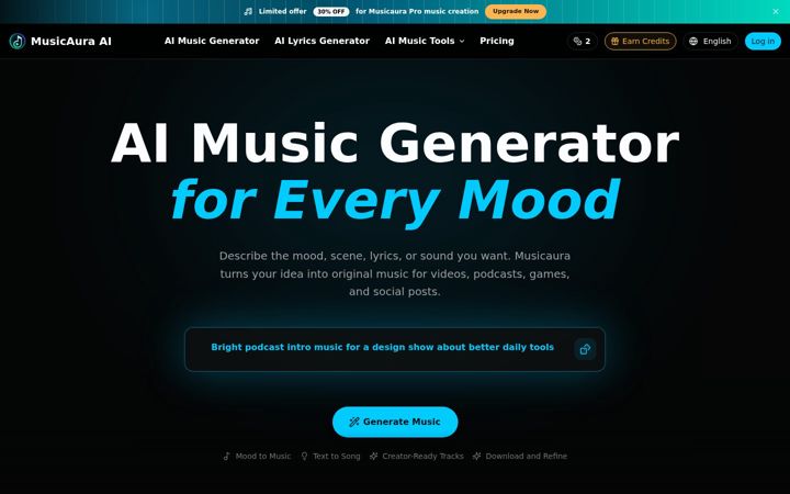 Zrzut ekranu musicaura.ai