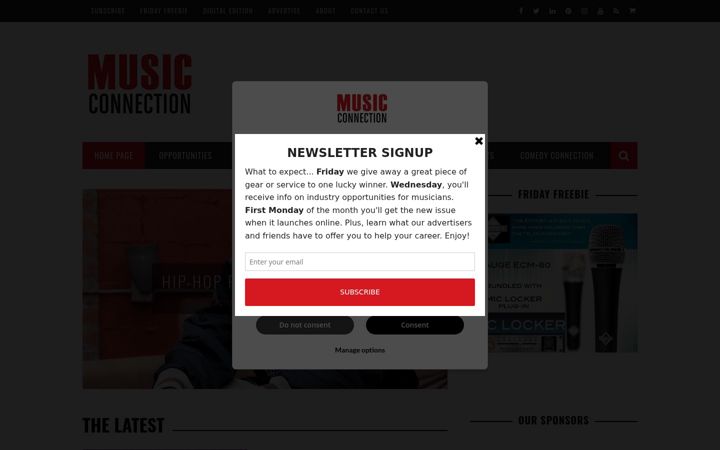 Captura de ecrã de musicconnection.com