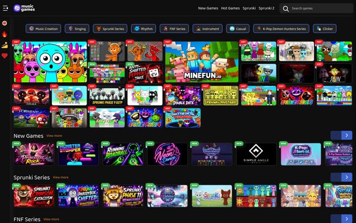 Screenshot of musicgames.io