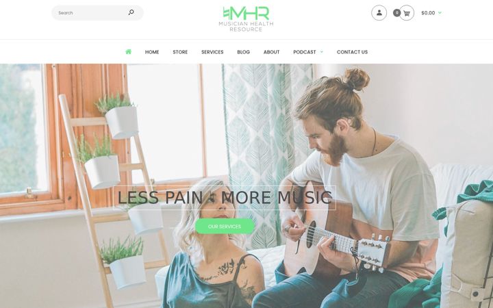 Screenshot of musicianhealthresource.com