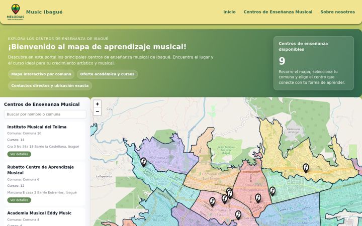 Screenshot of musicibague.com