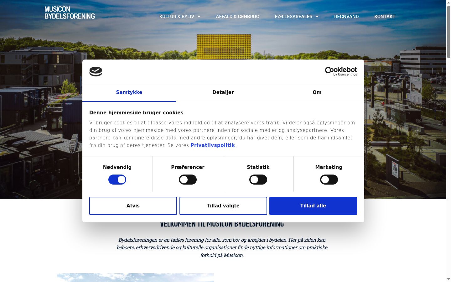 Screenshot del banner di consenso mostrato prima di qualsiasi interazione