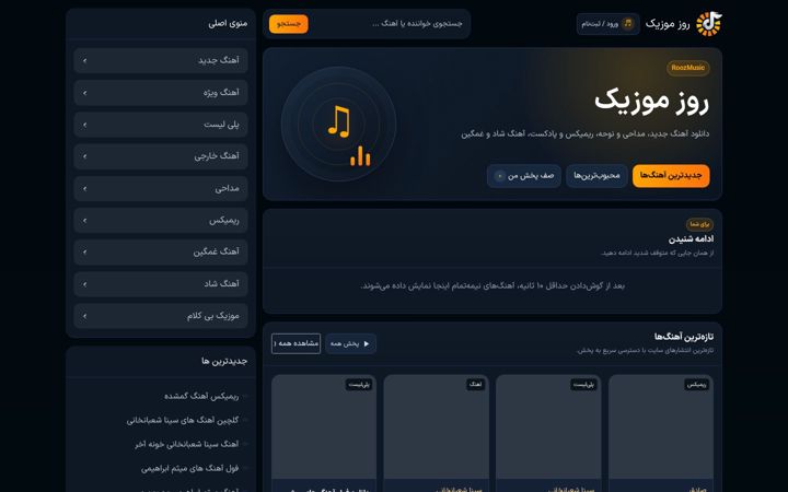 Screenshot of musicrooz.com