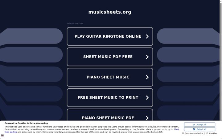Ekraanipilt saidist musicsheets.org