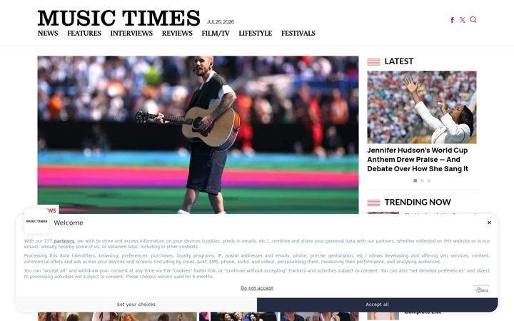 Screenshot of musictimes.com