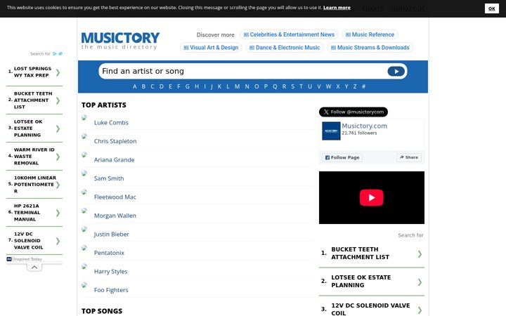 Screenshot of musictory.com