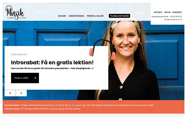 Skjermbilde av musik-tbu.dk